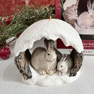 Vintage Snowshoe Rabbits Christmas Ornament Winter Majestic Wilderness Series